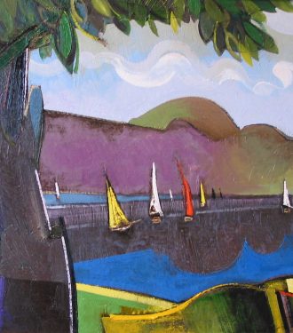 Oil painting Geoffrey Key Bala Lake
