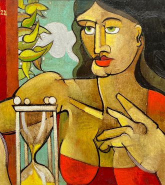 artist-geoffrey-key-oil-painting-hour-glass